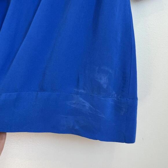 IRO Size 36 EU 4 / 6 US Cobalt Blue Long Sleeve Cutout Mini Dress Lagenlook BOHO - Picture 3 of 14